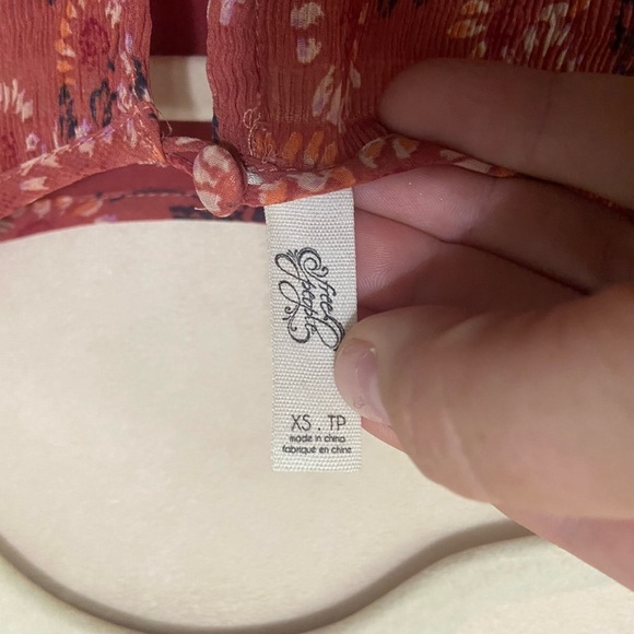 Free People EUC Charlotte Open Waters Midi Dress with lace crochet sleeves XS - Picture 6 of 6